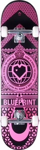 Blueprint Home Heart Complete Skateboard -7.75 Black/Pink 