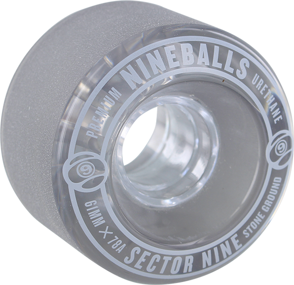 Sector 9 9 Ball 61mm 78a Clear Smoke Longboard Wheels (Set of 4)