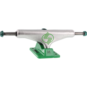 Silver M-Class Hollow 8.25 Polished/Green Skateboards Trucks (Set of 2)