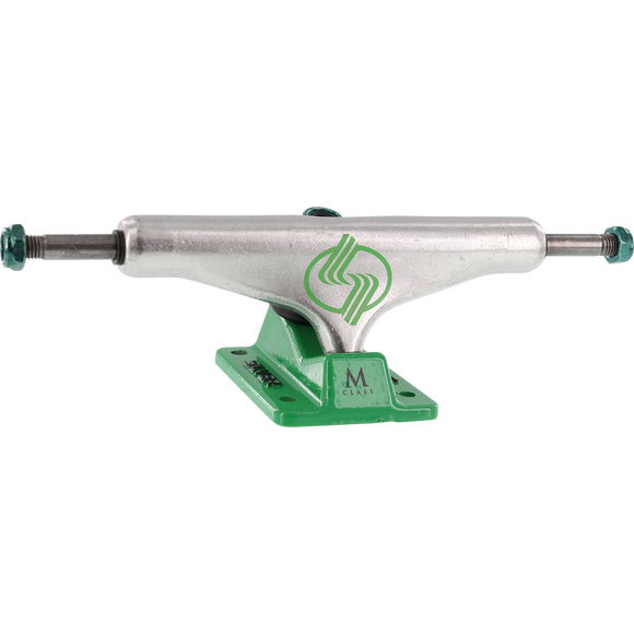 Silver M-Class Hollow 8.25 Polished/Green Skateboards Trucks (Set of 2)