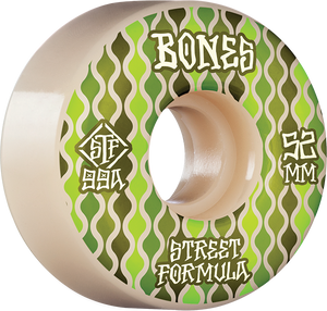 Bones Wheels STF V2 Retros 52mm 99a White Skateboard Wheels (Set of 4)