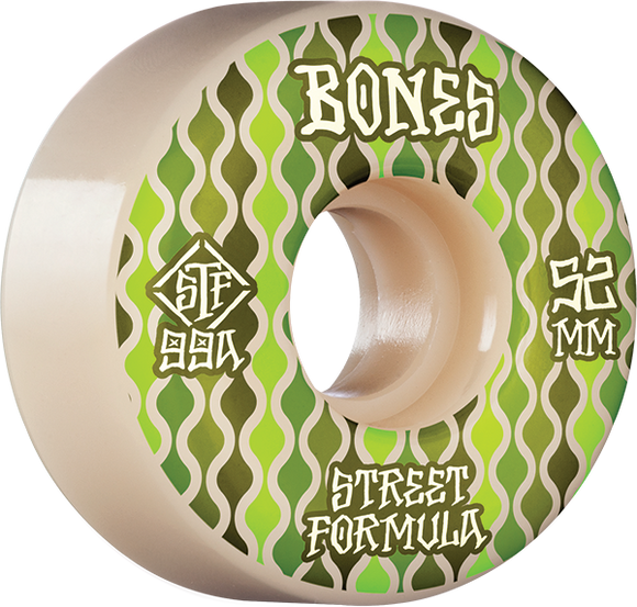 Bones Wheels STF V2 Retros 52mm 99a White Skateboard Wheels (Set of 4)