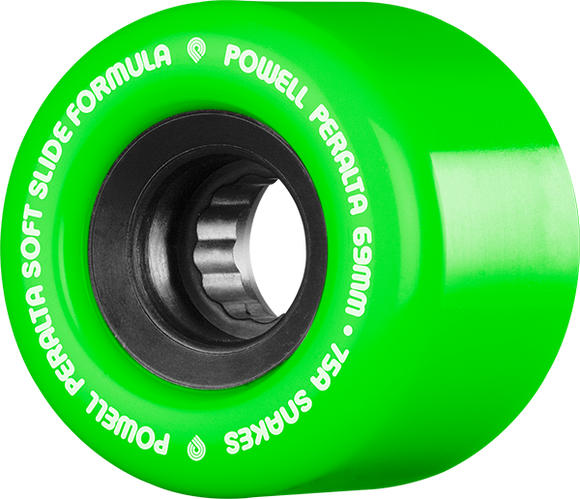 Powell Peralta Snakes 69mm 75a Green/Black W/White Longboard Wheels (Set of 4)