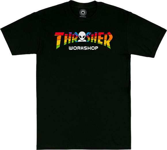 Thrasher X Alien Workshops Spectrum T-Shirt - Size: MEDIUM Black