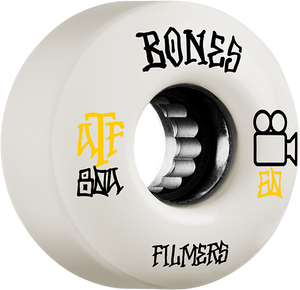 Bones Wheels ATF Filmers 60mm 80a White Skateboard Wheels (Set of 4)