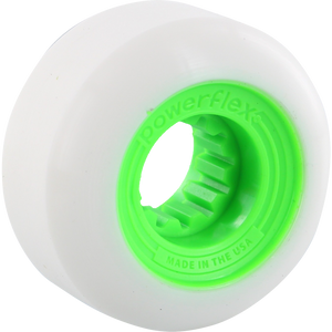 Powerflex Gumball 52mm 83b White/Lime Skateboard Wheels (Set of 4)