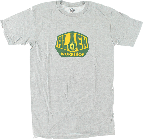 Alien Workshop OG Logo T-Shirt - Size: SMALL Heather Grey/Gold/Green