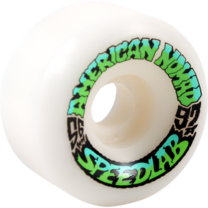 Speedlab Nomads 56mm 97a White/Green Skateboard Wheels (Set of 4)