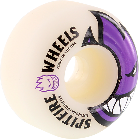 Spitfire Bighead 54mm White W/Purple Skateboard Wheels (Set of 4)