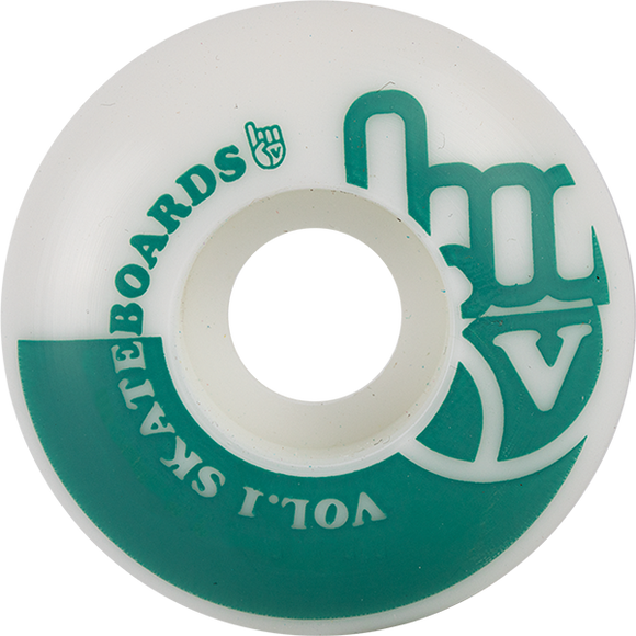 Vol.1 No.1 54mm White/Teal Skateboard Wheels (Set of 4)