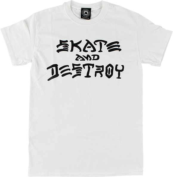 Thrasher Skate & Destroy T-Shirt - Size: SMALL White