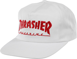 Thrasher Mag Logo Skate Skate HAT - Adjustable White/Red  