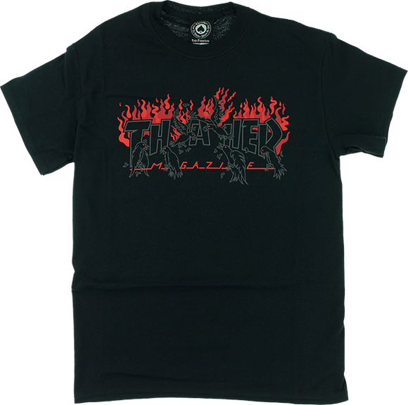 Thrasher Crows T-Shirt - Size: MEDIUM Black/Red/Grey