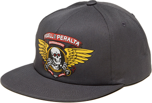 Powell Peralta Winged Ripper Patch Skate Skate HAT - Adjustable Charcol  