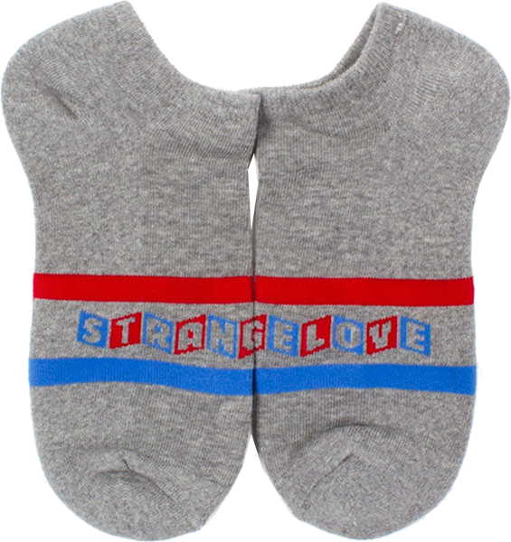 Strangelove Cine Logo Stripe No-Show Socks Grey 