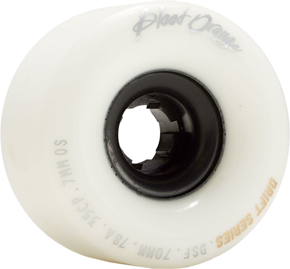 Blood Orange Drift 70mm 78a White Longboard Wheels (Set of 4)